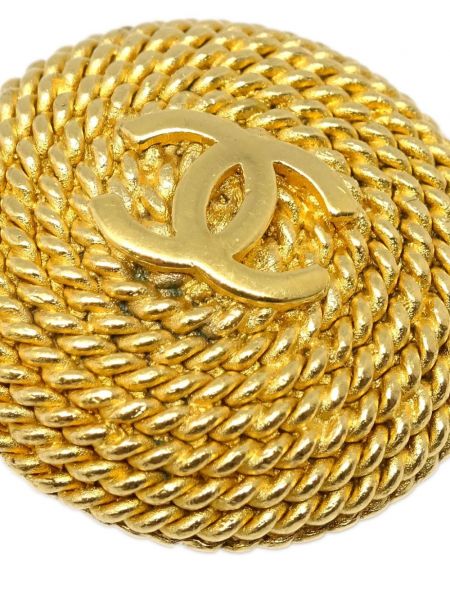 Boucles d'oreilles à boutons à boucle Chanel Pre-owned doré