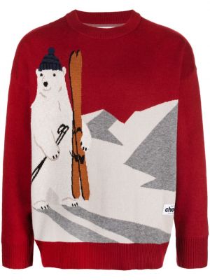 Pull en tricot col rond Chocoolate rouge