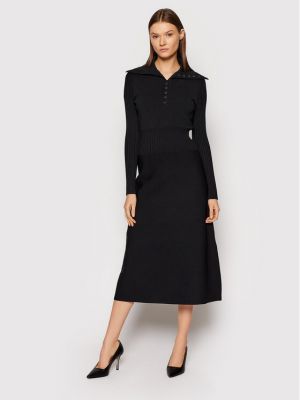 Slim fit šaty Tory Burch - černá