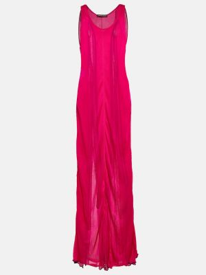 Шифоновое длинное платье Y Project розовое