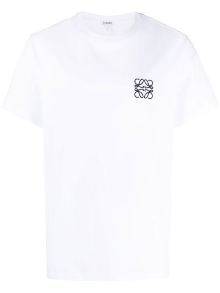 T-shirt brodé en coton Loewe blanc