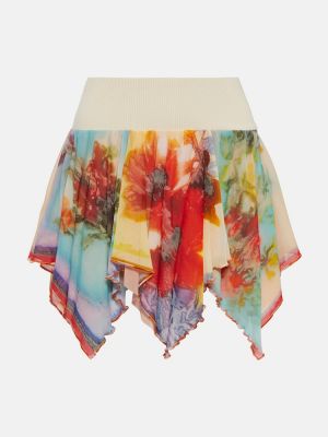 Mini spódniczka w kwiatki drapowana Jean Paul Gaultier