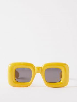 Очки солнцезащитные с высокой талией чанки Loewe желтые