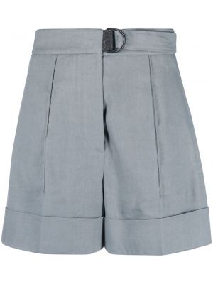 Pantalones cortos de cintura alta Brunello Cucinelli gris