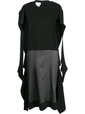 Italské vlněné volné šaty bez rukávů Maison Margiela - černá