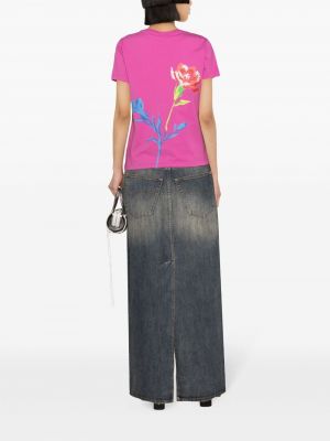 Geblümte t-shirt aus baumwoll Kenzo pink