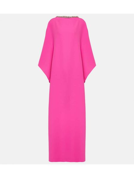 Robe longue à imprimé en crêpe Safiyaa rose