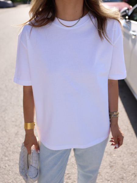 Βαμβακερή μπλούζα Laluvia λευκό