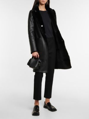Obojstranný kožený kabát Joseph čierna