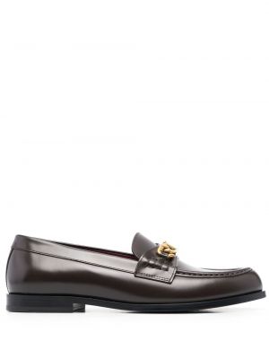 Skinn loafers Valentino Garavani brun