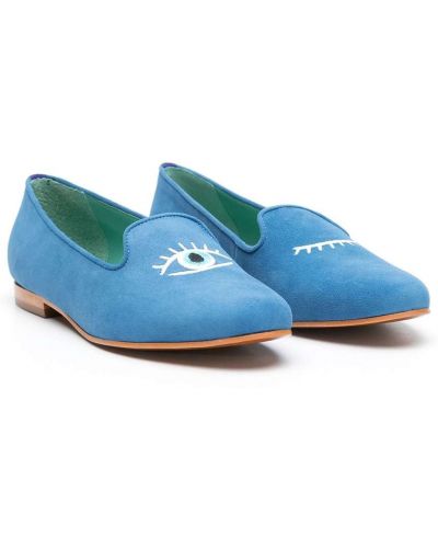 Pantuflas con bordado Blue Bird Shoes azul