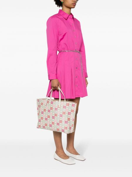 Shopper kabelka s potiskem Pinko zelená
