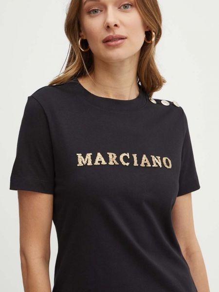 Bombažna majica Marciano Guess črna