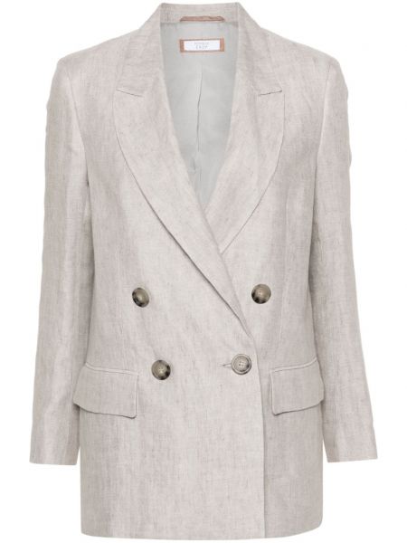 Leinen langer blazer Peserico grau