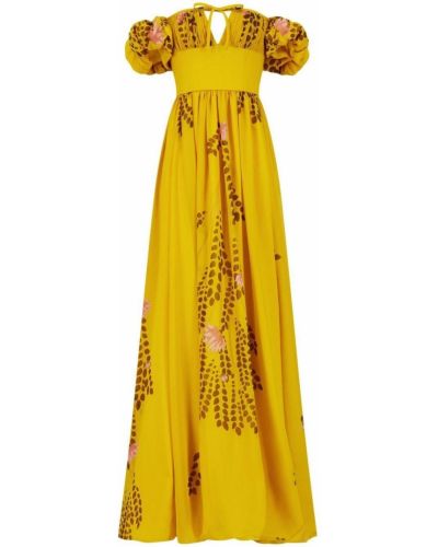 Φλοράλ βραδινό φόρεμα με σχέδιο Giambattista Valli κίτρινο