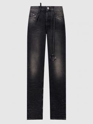 Серые прямые джинсы с потертостями The Attico