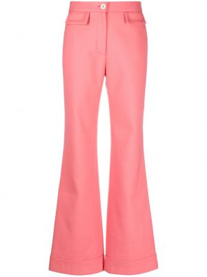 Zvonové kalhoty s vysokým pasem s knoflíky na zip See By Chloe - růžová