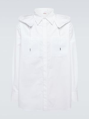 Camisa de algodón con capucha Valentino blanco