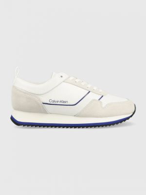 Białe sneakersy sznurowane koronkowe Calvin Klein