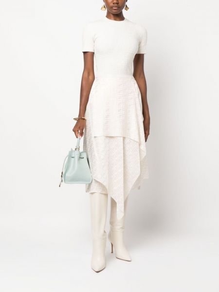 Drapované sukně s potiskem Fendi bílé