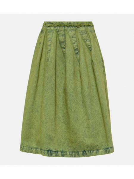 Plisuotas džinsinis sijonas Marni žalia