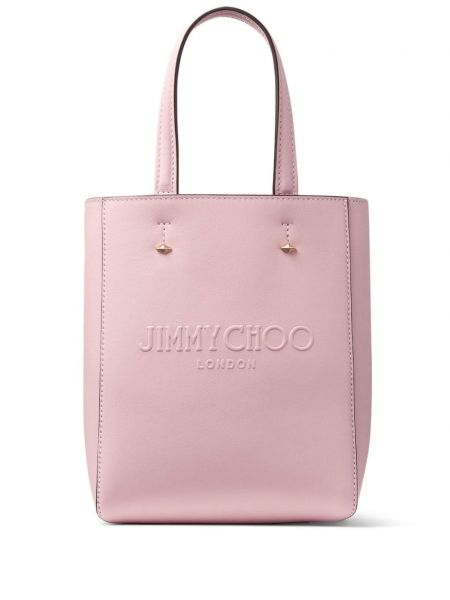 Кожени шопинг чанта Jimmy Choo розово