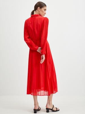 Plisované plisované šaty Orsay červená