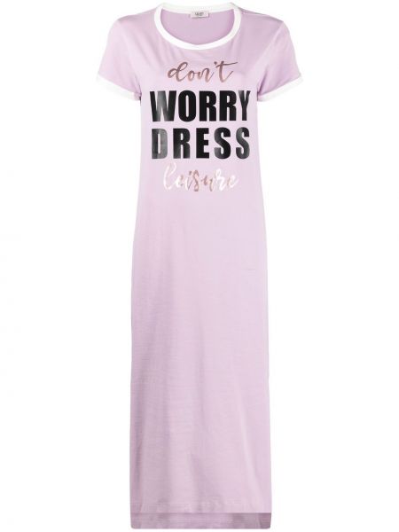 Рубашка платье макси с принтом Liu Jo, фиолетовое