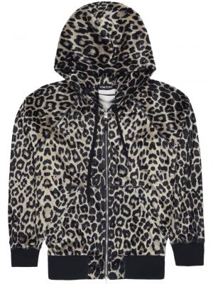 Mikina s kapucňou na zips s potlačou s leopardím vzorom Tom Ford