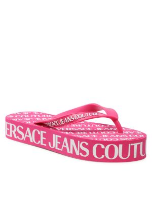 Šlepetės per pirštą Versace Jeans Couture rožinė