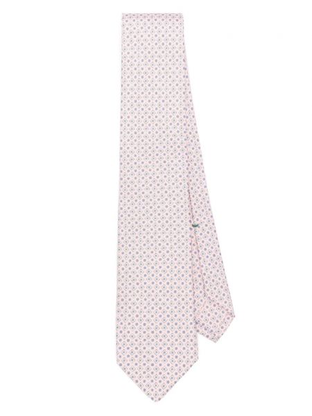Hodvábna kravata s potlačou Borrelli ružová