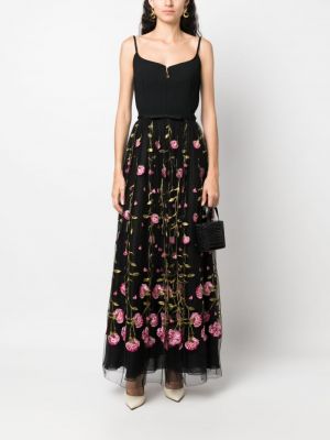 Tylové květinové dlouhá sukně Giambattista Valli
