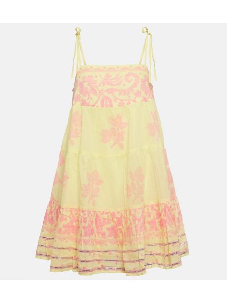 Kleid aus baumwoll mit print Juliet Dunn gelb