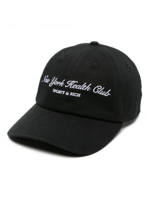 Памучна шапка с козирки Sporty & Rich черно
