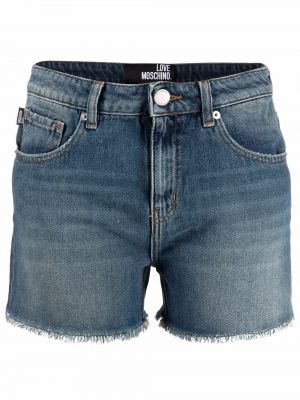 Hjertemønster jeans-shorts Love Moschino blå