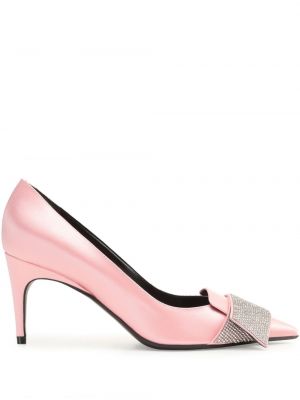 Сатенени полуотворени обувки Sergio Rossi розово