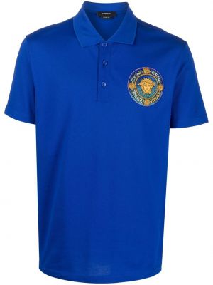 Polo krekls ar izšuvumiem Versace zils