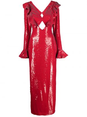 Μάξι φόρεμα με παγιέτες Patbo κόκκινο