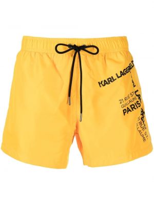 Trykt shorts Karl Lagerfeld gul