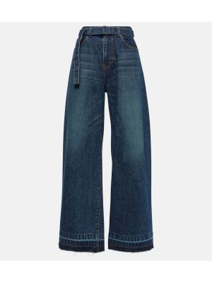 Low waist jeans ausgestellt Sacai blau