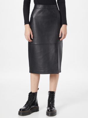 Kožna suknja Calvin Klein crna