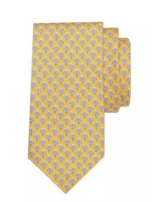 Шелковый галстук Ferragamo желтый