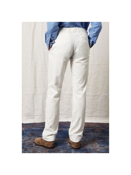 Pantalones ajustados de pana slim fit Massimo Alba blanco
