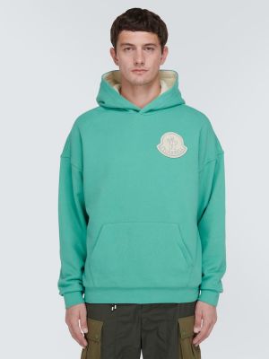 Pamučna hoodie s kapuljačom Moncler Genius zelena