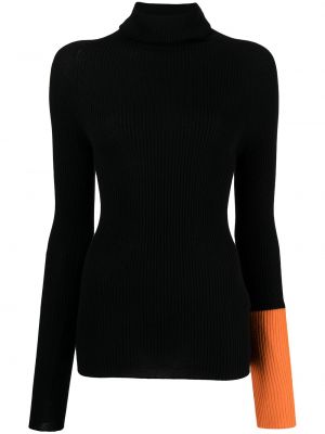 Jersey de cuello vuelto de tela jersey Yohji Yamamoto negro