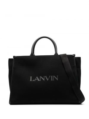 Borsa shopper con stampa Lanvin nero
