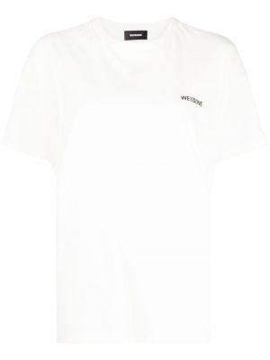 Bavlnené tričko s potlačou We11done biela