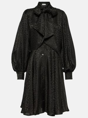 Vestido camisero de tejido jacquard Nina Ricci negro
