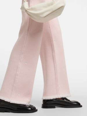 Памучни кашмирени прав панталон Barrie розово