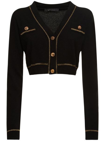 Cashmere cardigan Versace svart